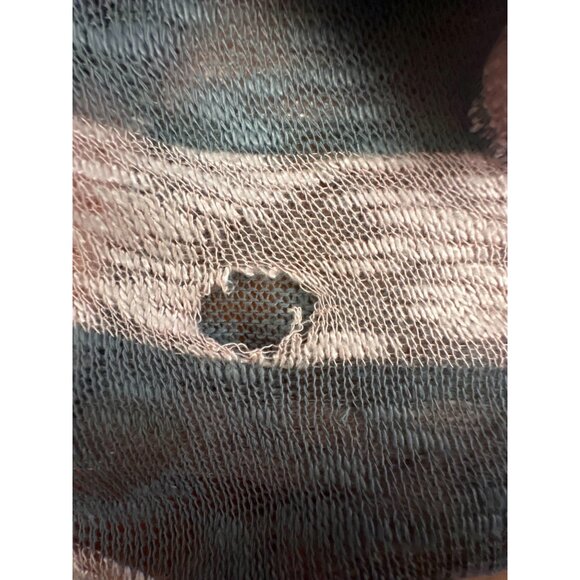 CCC Striped Lace Back Open Cardigan Roll Up Sleeves Waterfall Hem Size Medium - Picture 7 of 7